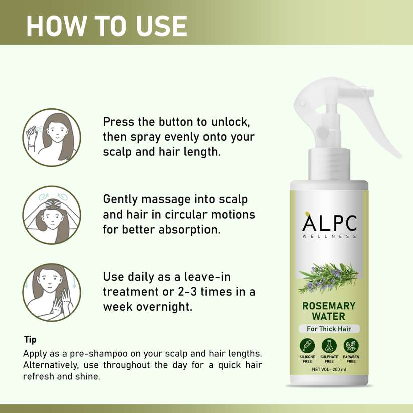 Rosemary Water, Hair Spray For Regrowth (Pack of 3 & 6)