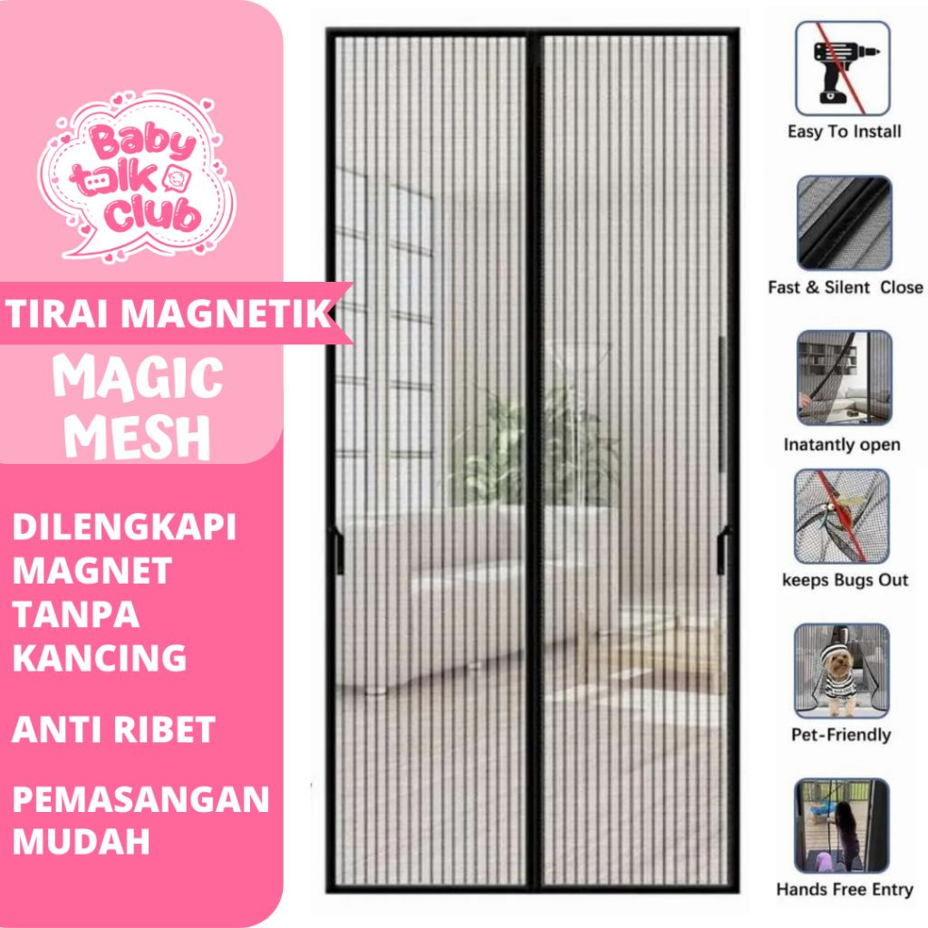 Mesh Screen Net Home Magnetic Foldable Anti Mosquito Door Curtains